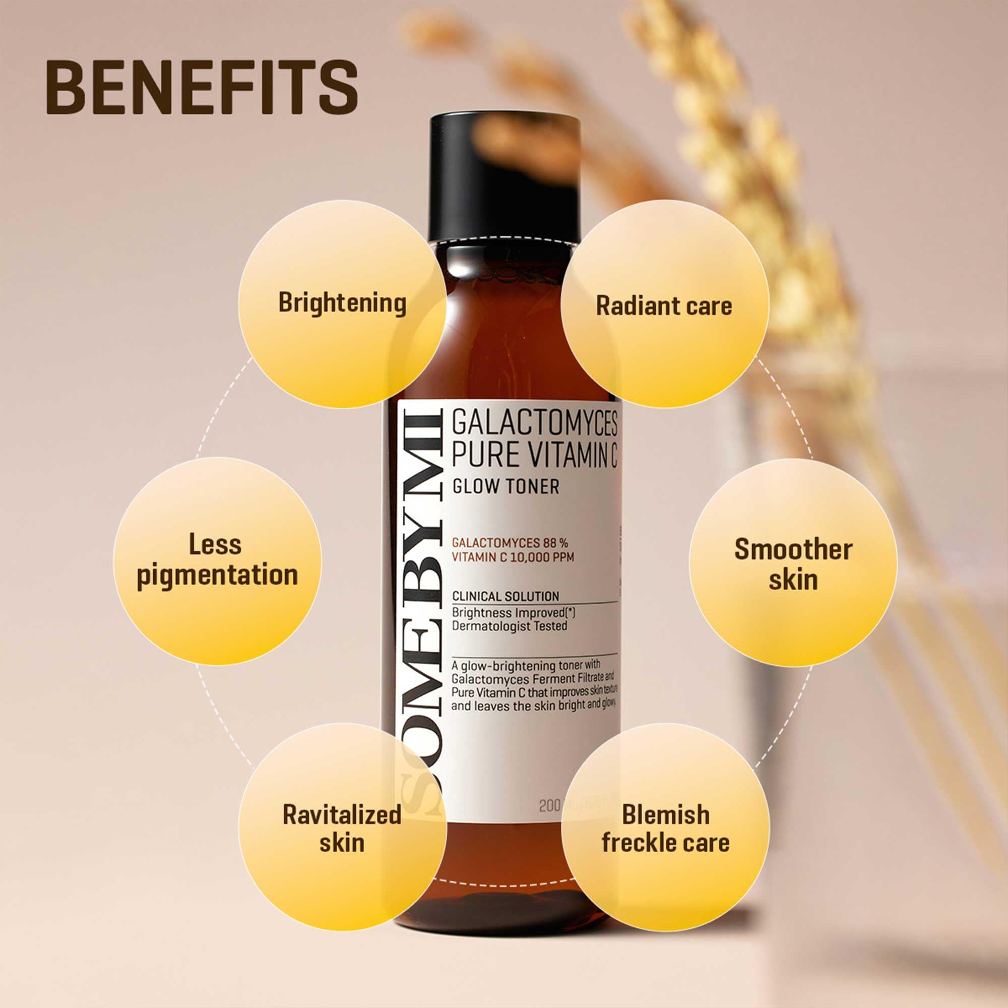 SOME BY MI Galactomyces Pure Vitamin C Glow Toner - 6.76Oz, 200ml - Korean Daily Vitamin C Face Toner for Skin Brightening - Glass Skin Routine with Skin Texture, Elasticity Care - Korean Skin Care - Image 5
