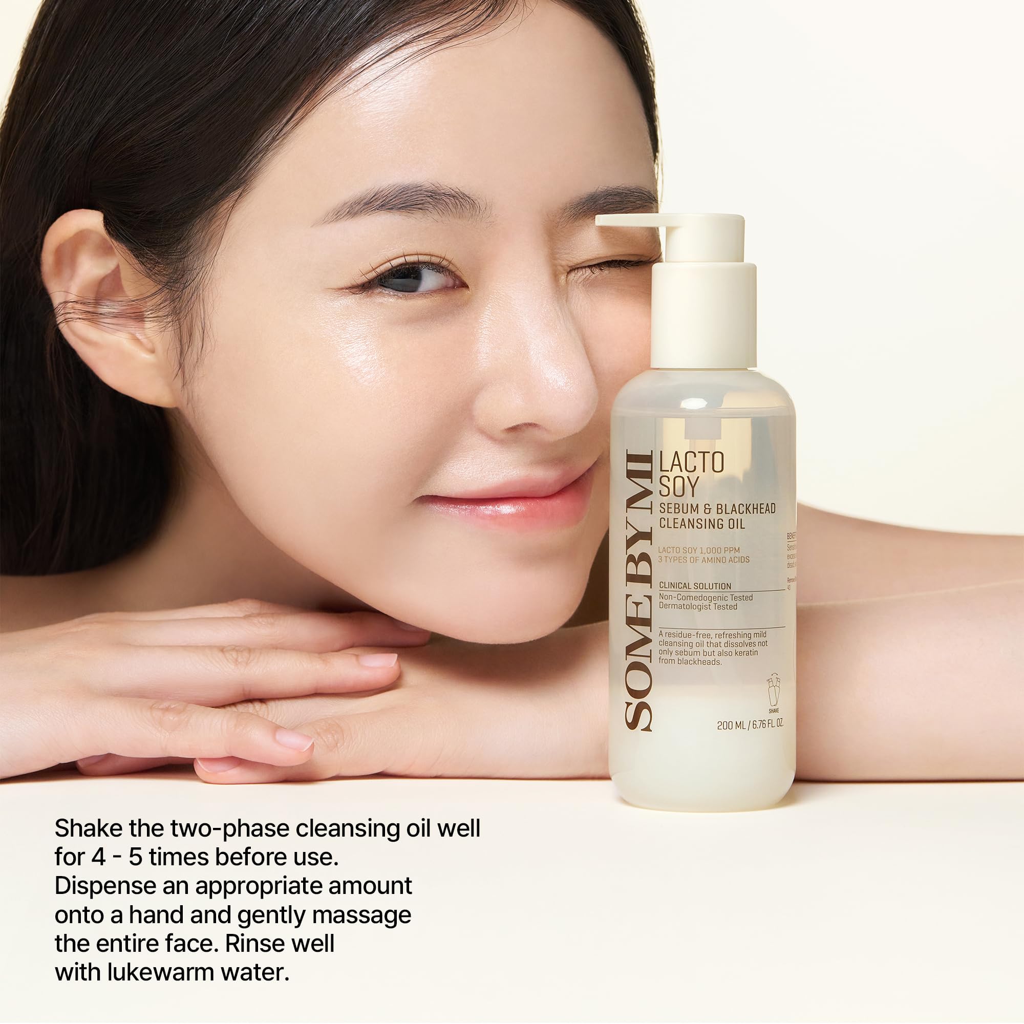 SOME BY MI Lacto Soy Sebum & Blackhead Cleansing Oil – 6.76oz, 200ml – Korean Vegan Makeup-Removing Oil Cleanser with Soybean Extract & Serine – Deep Cleansing for Blackheads & Pore – Korean Skin Care - Image 6