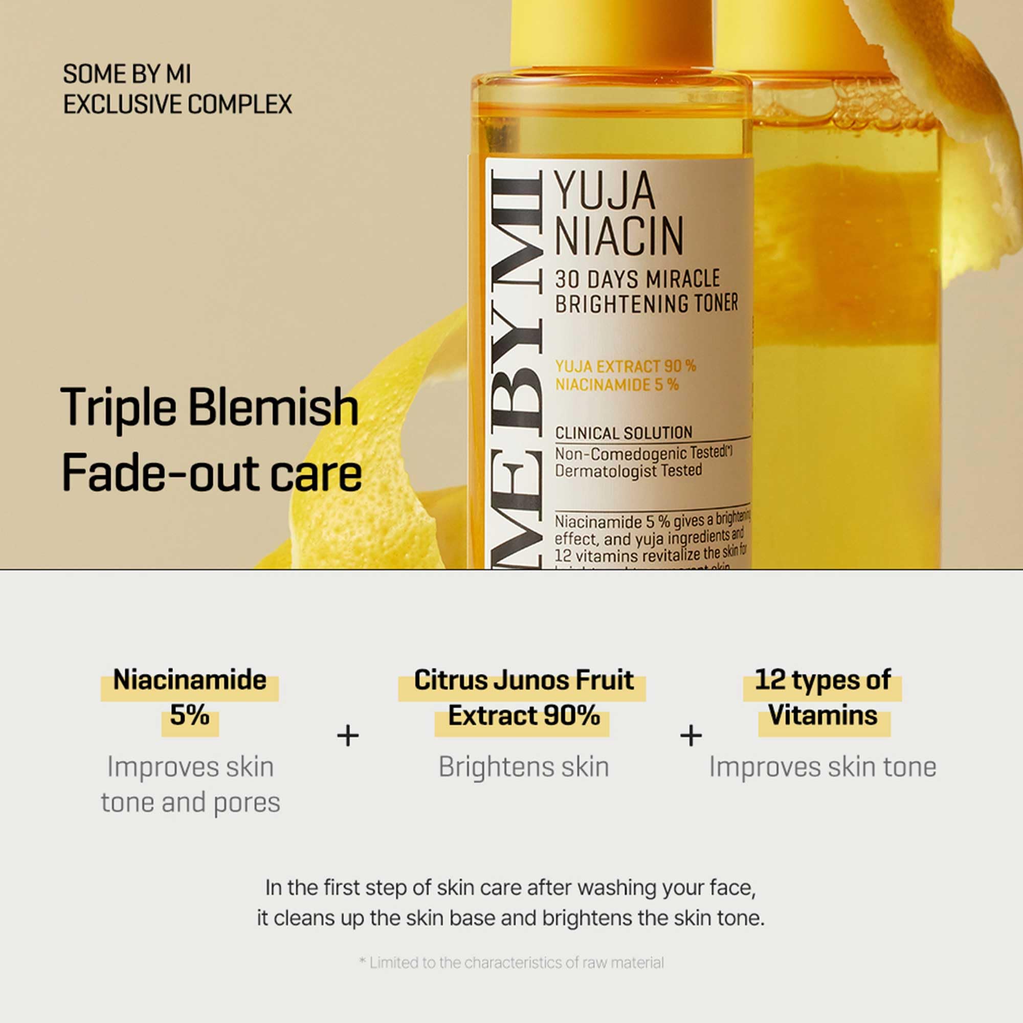 SOME BY MI Yuja Niacin 30 Days Miracle Brightening Toner – 5.07oz, 150ml – Korean 5% Niacinamide Toner for Dull-Looking Skin – Dark Spot Remover for Face with 12 Types of Vitamins – Korean Skin Care - Image 3